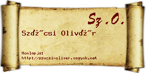 Szücsi Olivér névjegykártya